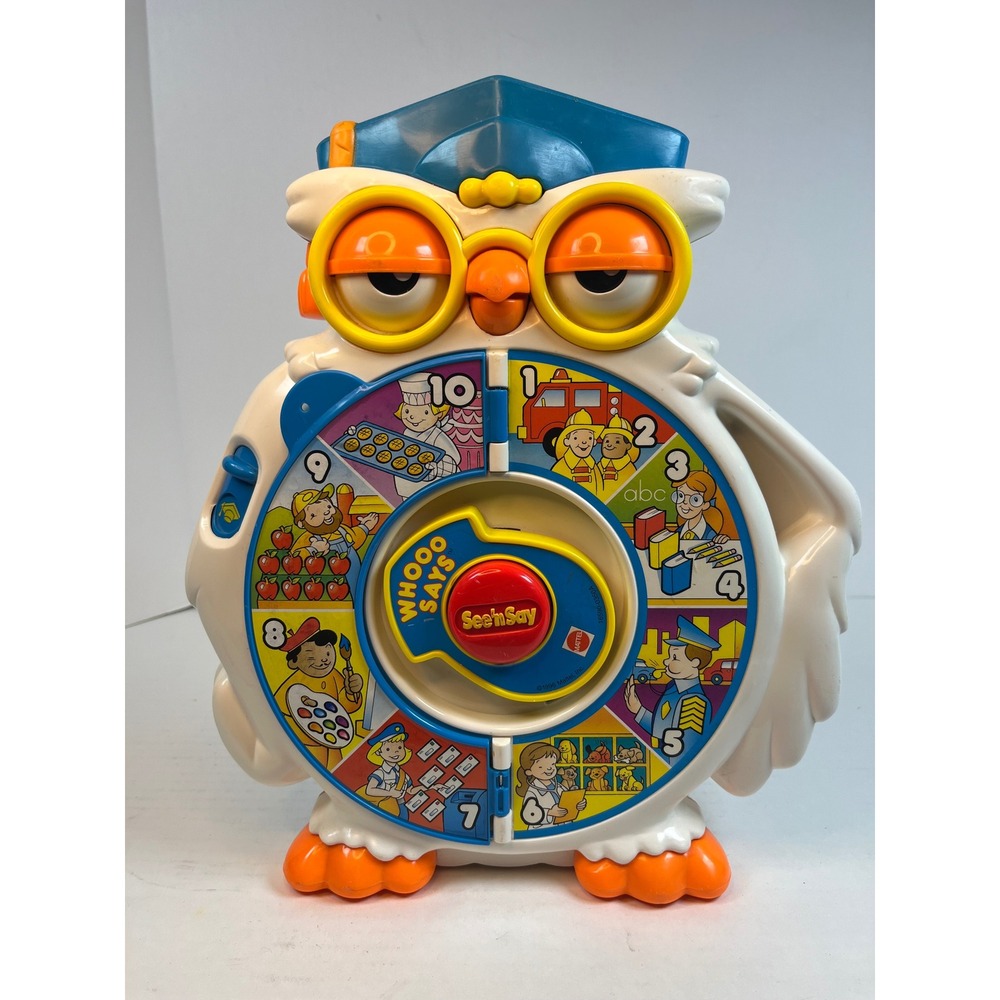 Vintage 1996 Mattel See n Say Whooo Says Owl Animal Sounds Toy